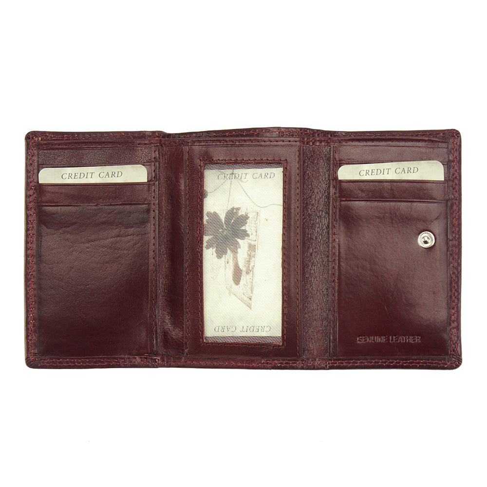 Rina V Cow Leather Wallet - Made In Italy