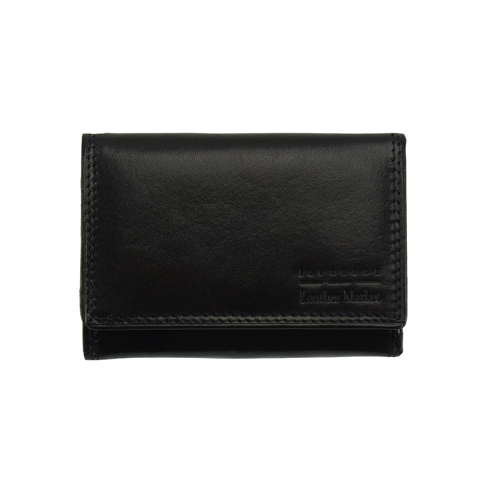 Rina V Cow Leather Wallet - Made In Italy