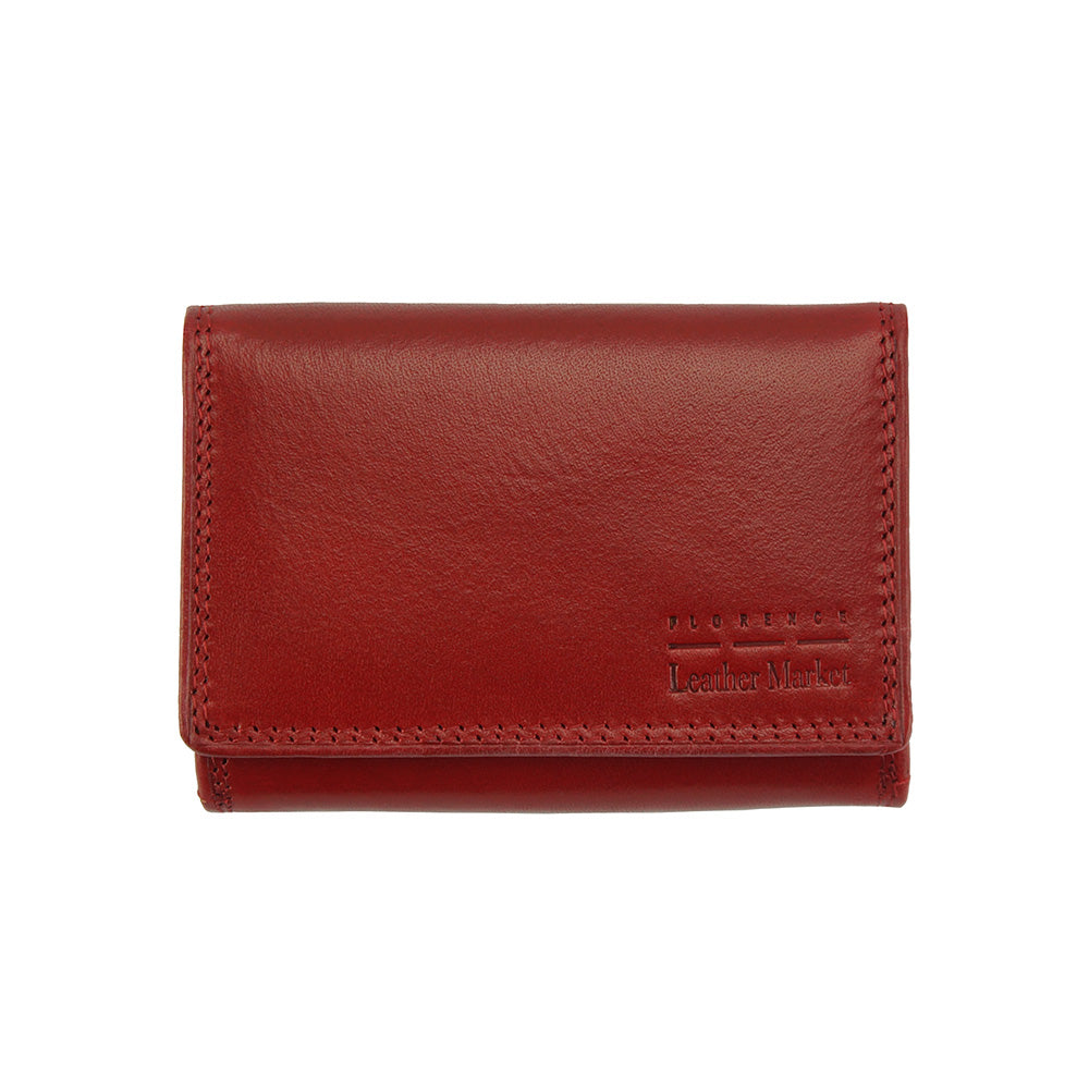 Rina V Cow Leather Wallet - Made In Italy