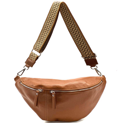 Wanda T Crossbody and Belt Bag in Genuine Leather - Made In Italy