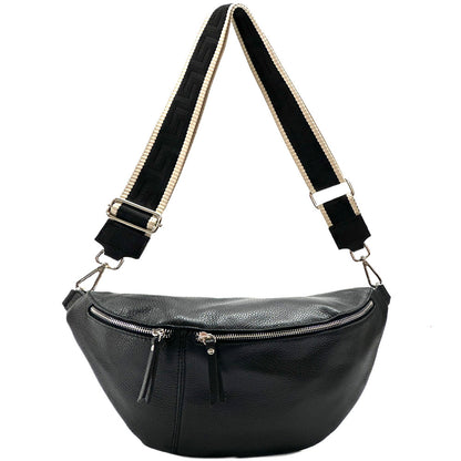 Wanda T Crossbody and Belt Bag in Genuine Leather - Made In Italy