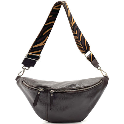 Wanda T Crossbody and Belt Bag in Genuine Leather - Made In Italy