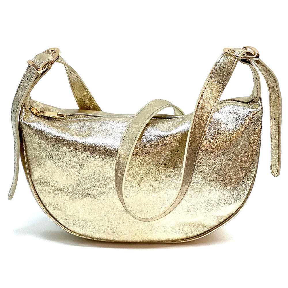 Emmaline Small Hobo leather bag - Made In Italy