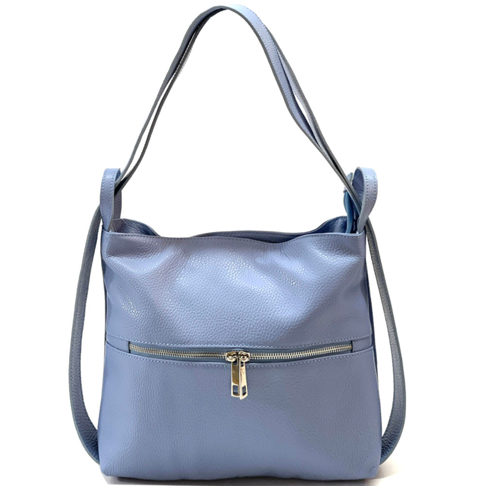 Greta Convertible Leather Backpack - Made In Italy