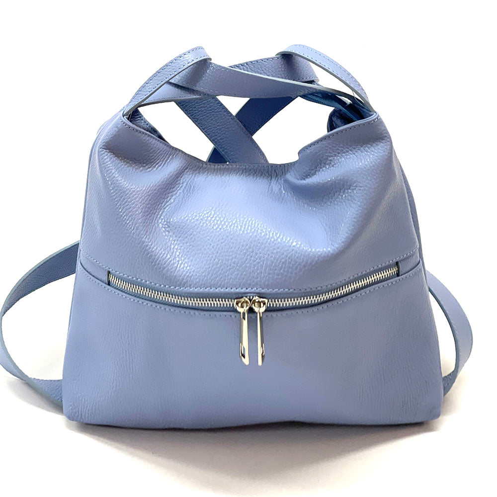 Greta Convertible Leather Backpack - Made In Italy
