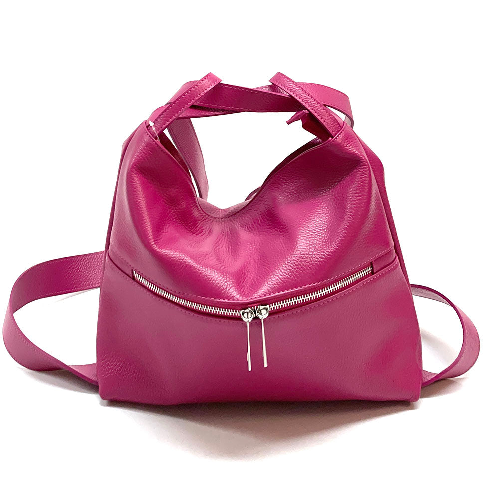 Greta Convertible Leather Backpack - Made In Italy