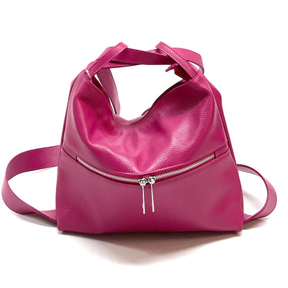 Greta Convertible Leather Backpack - Made In Italy