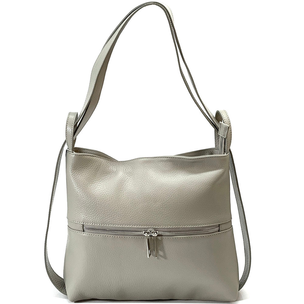 Greta Convertible Leather Backpack - Made In Italy