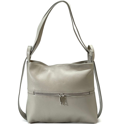 Greta Convertible Leather Backpack - Made In Italy