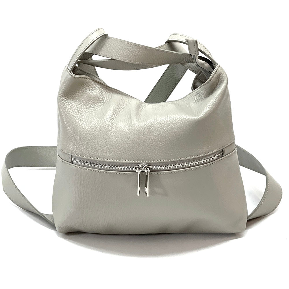 Greta Convertible Leather Backpack - Made In Italy