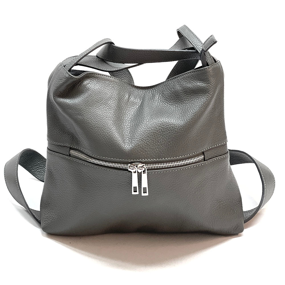 Greta Convertible Leather Backpack - Made In Italy