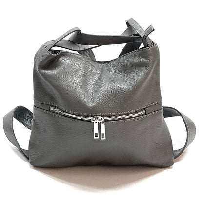 Greta Convertible Leather Backpack - Made In Italy