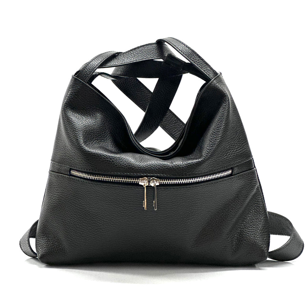 Greta Convertible Leather Backpack - Made In Italy