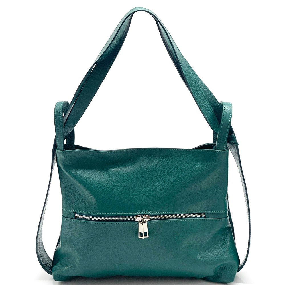 Greta Convertible Leather Backpack - Made In Italy