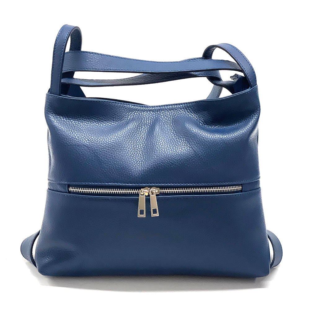 Greta Convertible Leather Backpack - Made In Italy