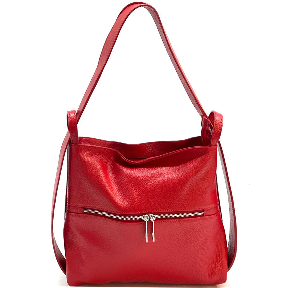 Greta Convertible Leather Backpack - Made In Italy