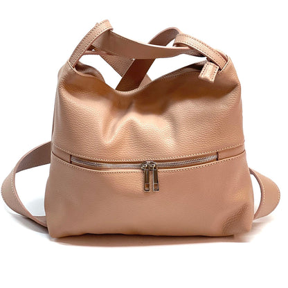 Greta Convertible Leather Backpack - Made In Italy