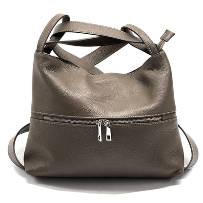 Greta Convertible Leather Backpack - Made In Italy