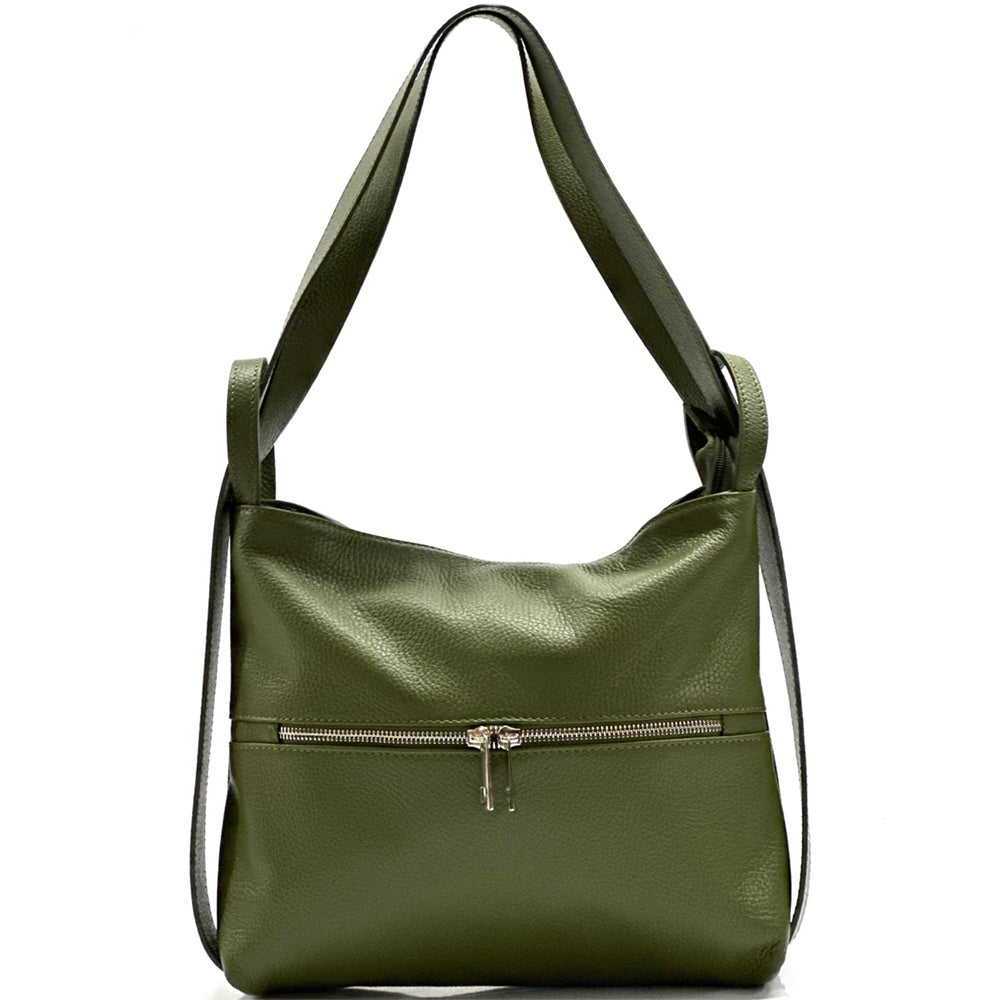 Greta Convertible Leather Backpack - Made In Italy