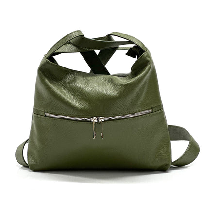 Greta Convertible Leather Backpack - Made In Italy