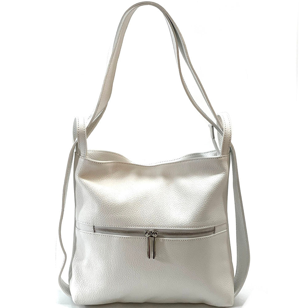 Greta Convertible Leather Backpack - Made In Italy