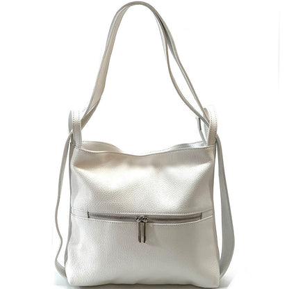 Greta Convertible Leather Backpack - Made In Italy