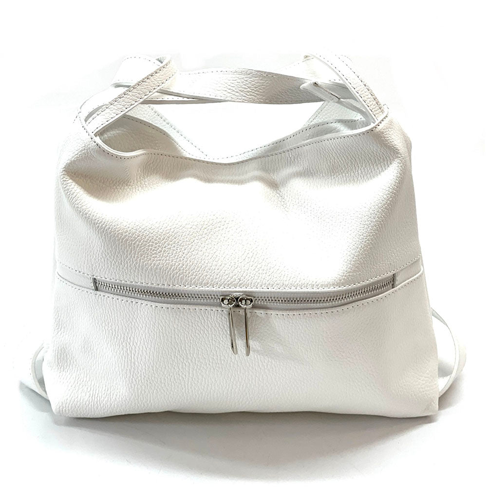 Greta Convertible Leather Backpack - Made In Italy