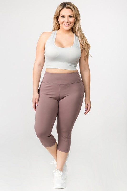 High Waisted Tech Pocket Workout Capri Leggings