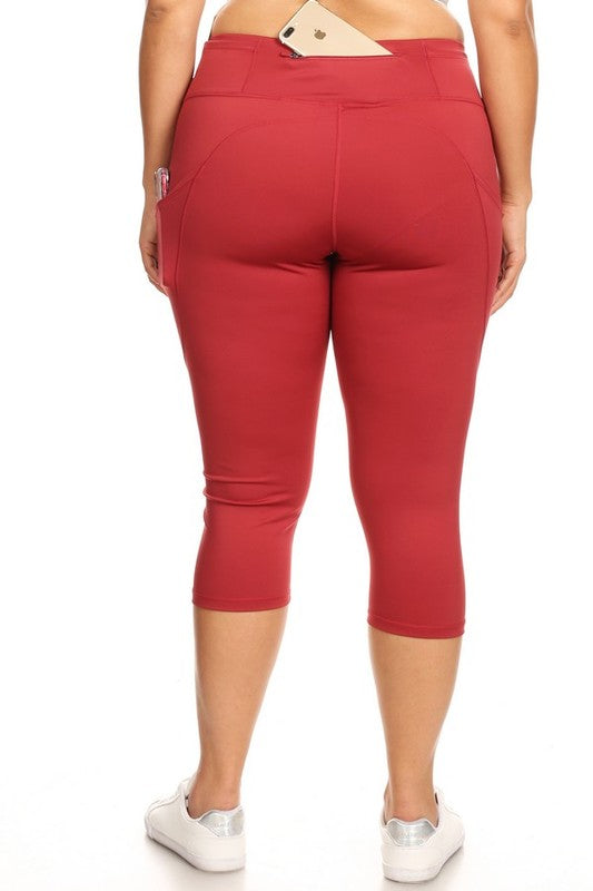 High Waisted Tech Pocket Workout Capri Leggings