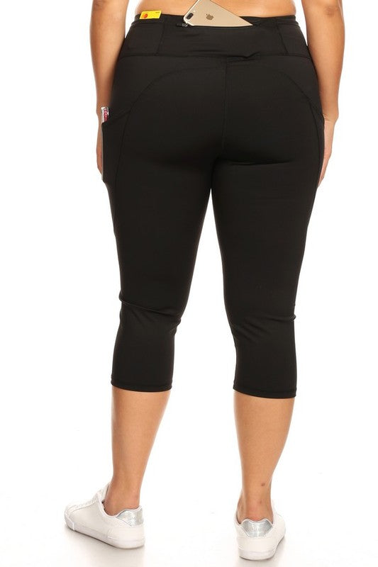 High Waisted Tech Pocket Workout Capri Leggings