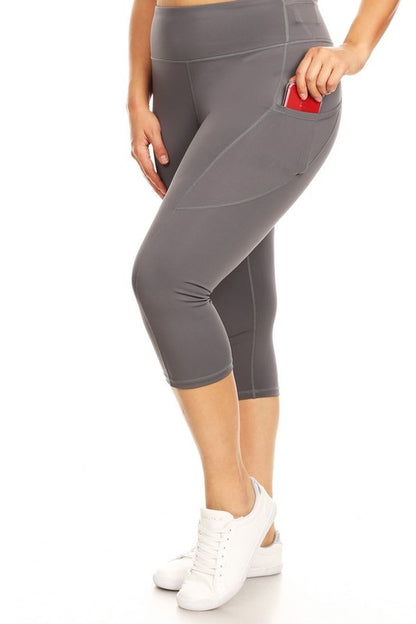 High Waisted Tech Pocket Workout Capri Leggings