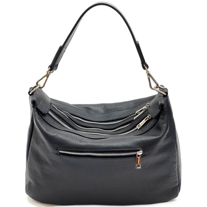 Assunta leather shoulder bag - Made In Italy
