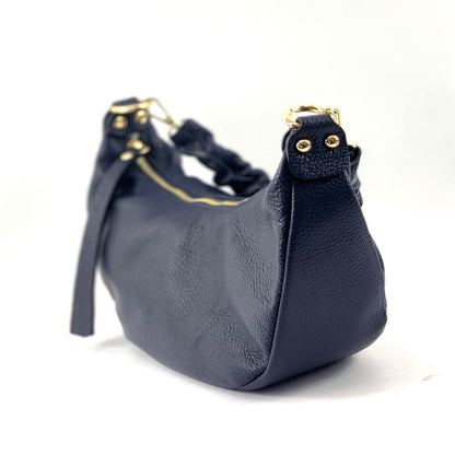 Tara Small Hobo Leather Bag - Made In Italy