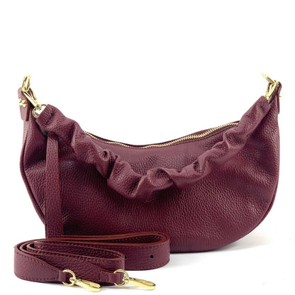 Tara Small Hobo Leather Bag - Made In Italy