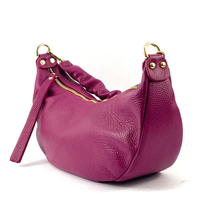 Tara Small Hobo Leather Bag - Made In Italy