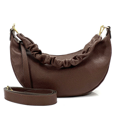 Tara Small Hobo Leather Bag - Made In Italy