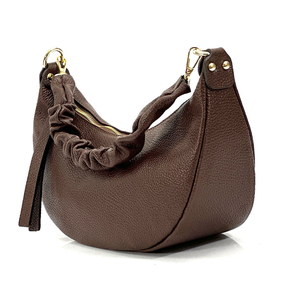 Tara Small Hobo Leather Bag - Made In Italy