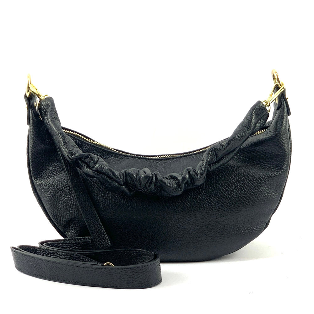 Tara Small Hobo Leather Bag - Made In Italy