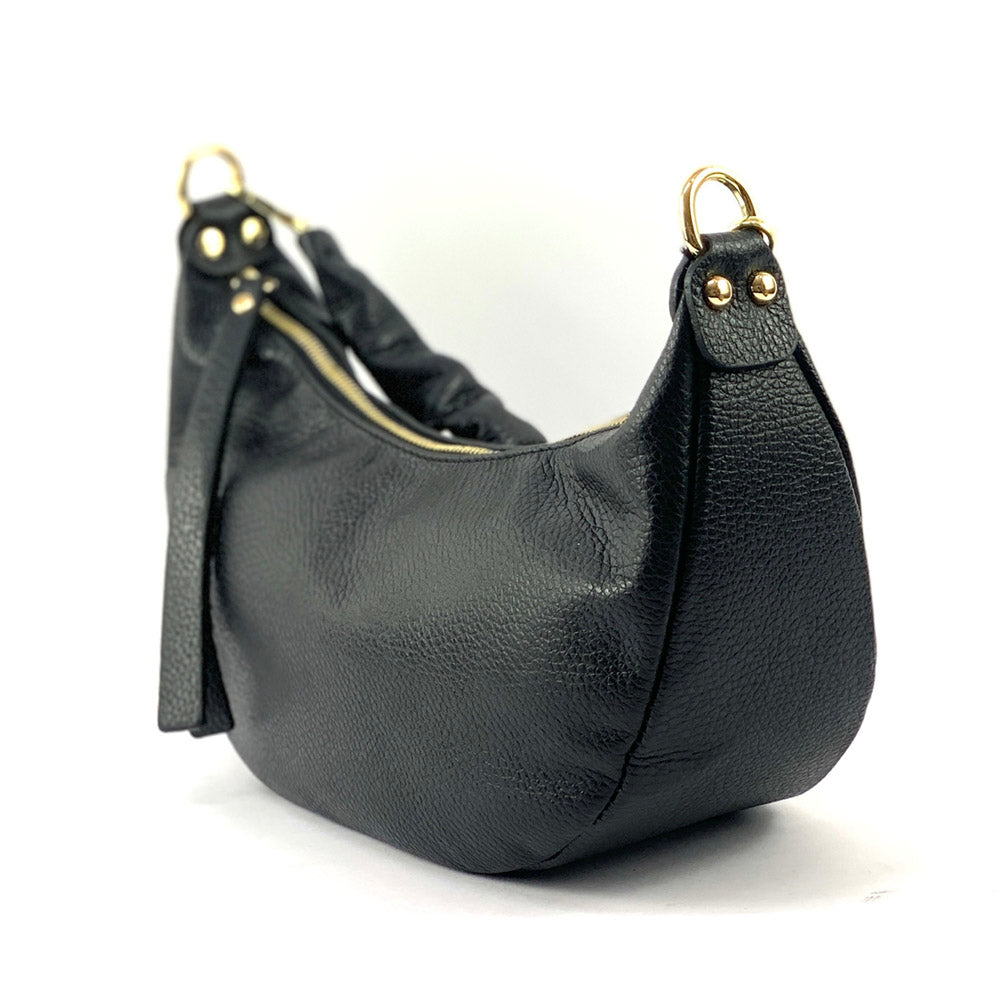 Tara Small Hobo Leather Bag - Made In Italy