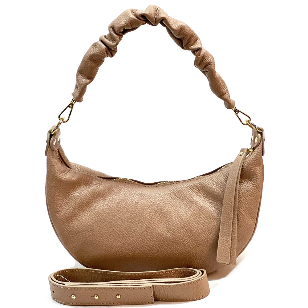 Tara Small Hobo Leather Bag - Made In Italy