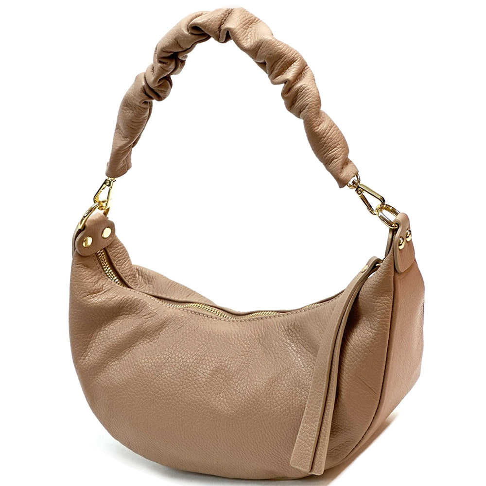 Tara Small Hobo Leather Bag - Made In Italy