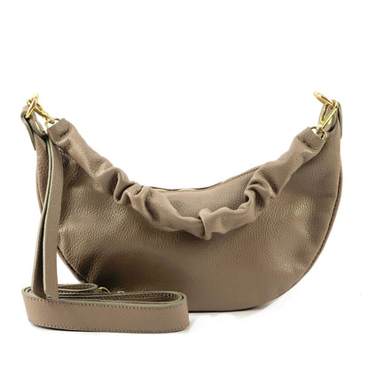 Tara Small Hobo Leather Bag - Made In Italy