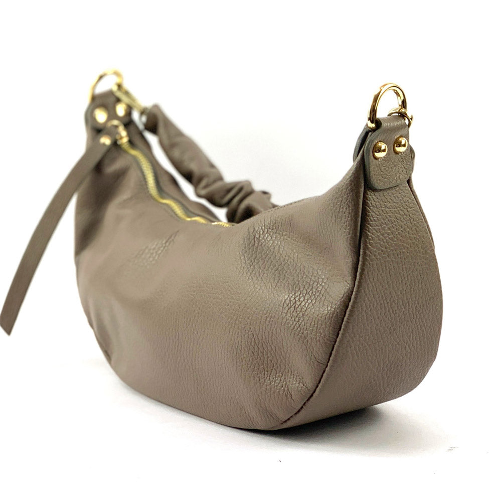 Tara Small Hobo Leather Bag - Made In Italy