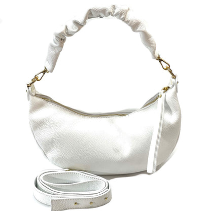 Tara Small Hobo Leather Bag - Made In Italy