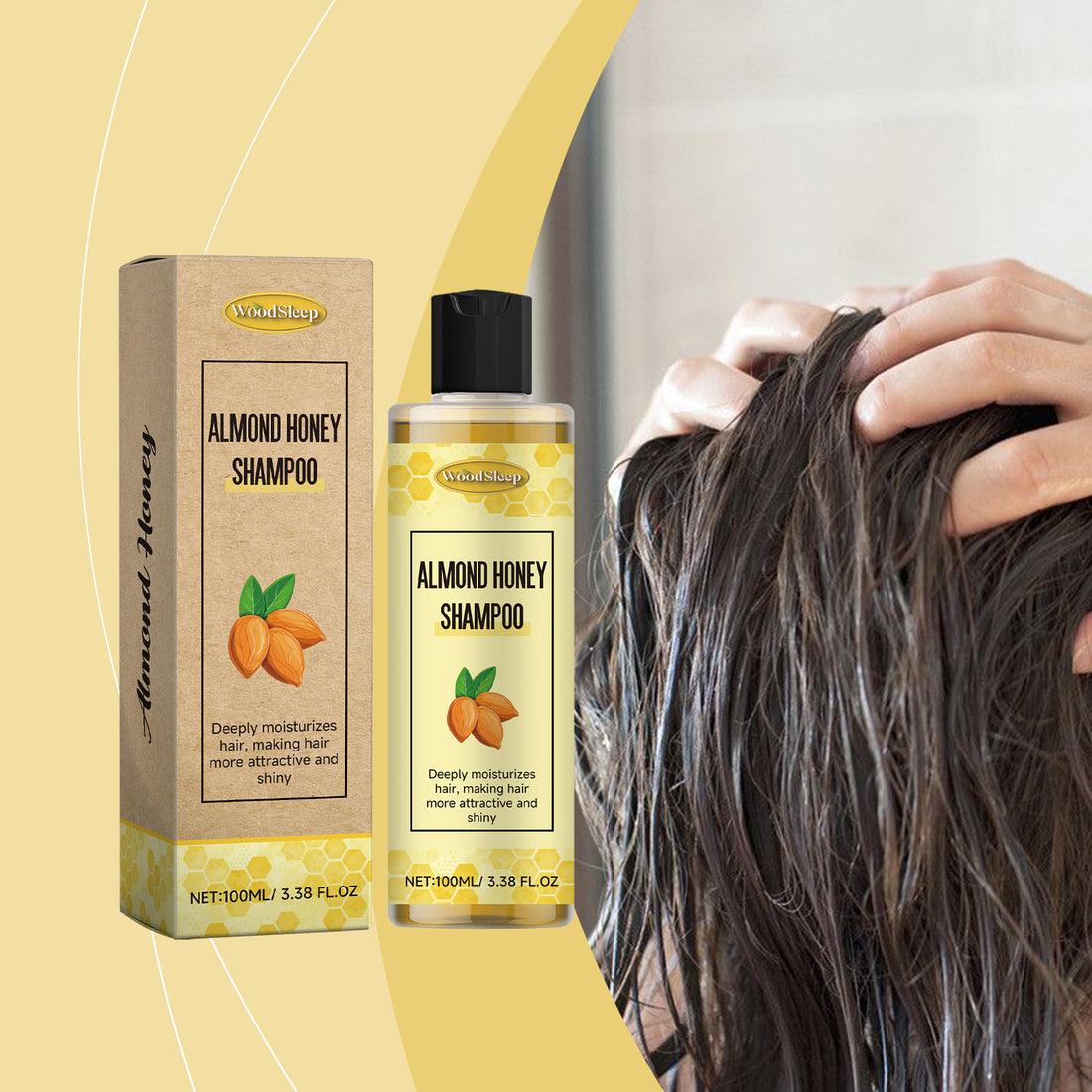 WoodSleep Almond Honey Shampoo Nourishes And Pampers Hair With Softness And Shine