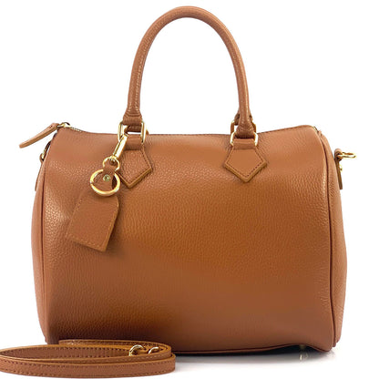 Erminia GM cow leather handbag - Made In Italy
