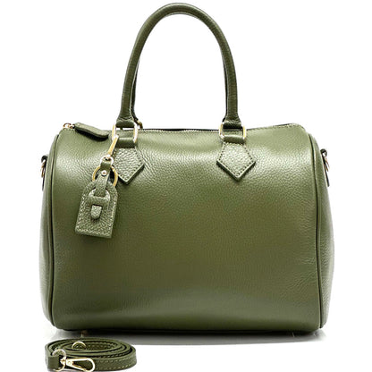 Erminia GM cow leather handbag - Made In Italy