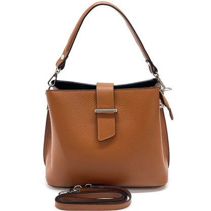 Kristen T leather shoulder bag - Made In Italy