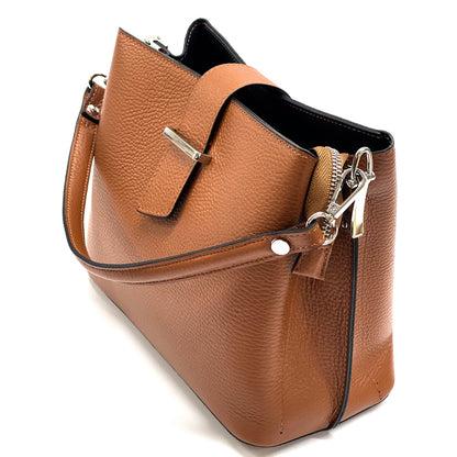 Kristen leather shoulder bag - Made In Italy
