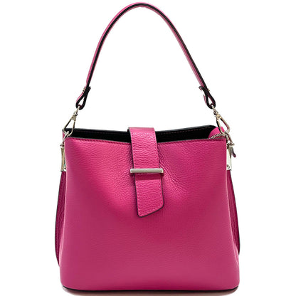 Kristen T leather shoulder bag - Made In Italy
